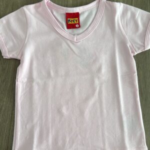Camiseta rosa bebê manga curta