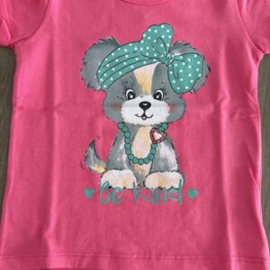 Camiseta rosa cachorrinha manga curta