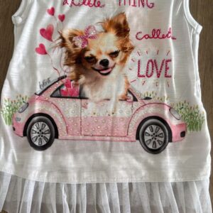 Camiseta branca cachorrinha