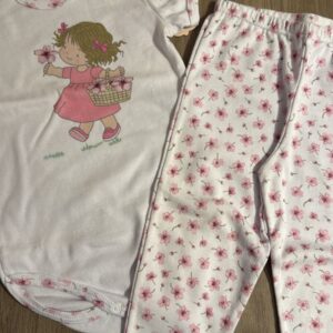 Conjunto body e calça menina flor