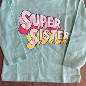Camiseta manga longa verde super sister