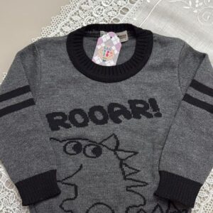 Blusa de Lã Cinza e Preto Dino