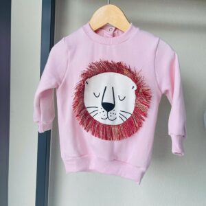 Blusa de Moletom Rosa Leão