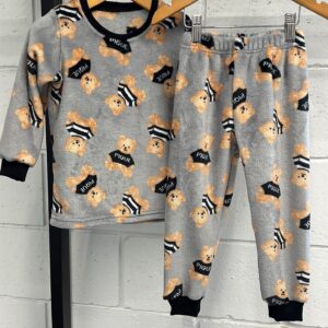 Pijama Fleece Cinza Ursos